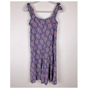 Floral Blue Sleeveless Dress